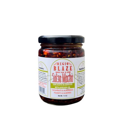 Salsa Macha with Almonds & Peanuts – Spicy Crunchy Chili Oil in Avocado Oil | 7.5 oz Gourmet Mexican Salsa for Tacos, Eggs, Meats & More