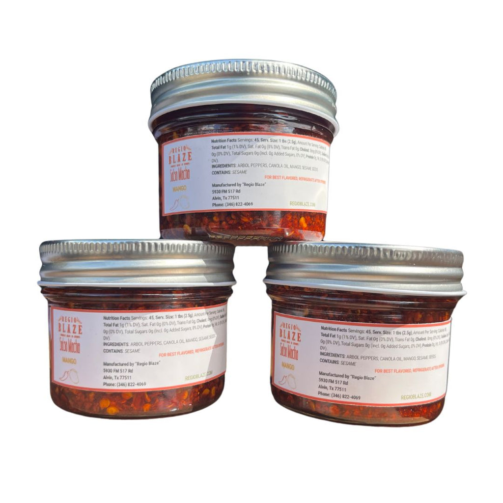 Salsa Macha Mango – 4 oz | Spicy Chili Oil with Árbol Peppers & Mango in Canola Oil – Mexican Gourmet Sauce for Tacos, Meats & More