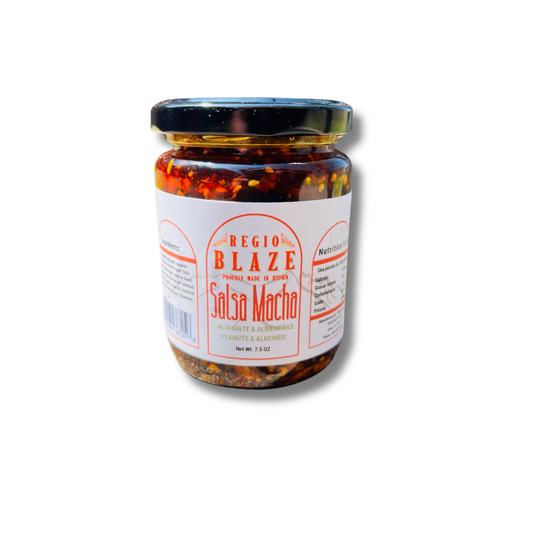 Salsa Macha Hot Sauce with Almonds & Peanuts – 7.5oz | Mexican Chili Oil in Canola | Crunchy Gourmet Salsa for Tacos, Eggs, & More